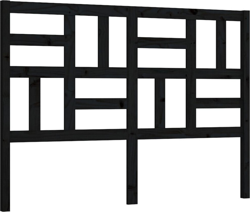 Sengegavl svart 126x4x104 cm heltre furu