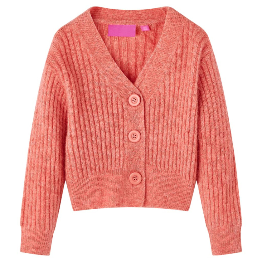 Cardigan for barn strikket medium rosa