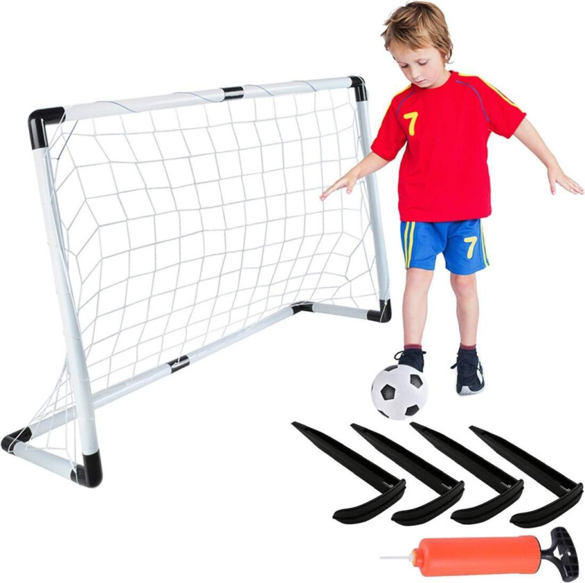 Fotballmål med fotball og pumpe