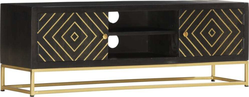 TV-benk svart og gull 120x30x40 cm heltre mango