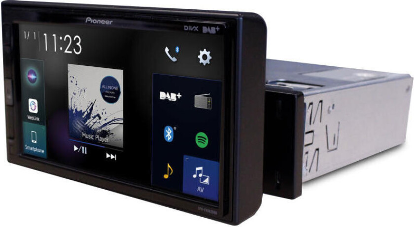 SPH-EVO62DAB-UNI, Sort, 1 DIN, 50 W, MOSFET, AAC, FLAC, MP3, WAV, WMA, JPEG