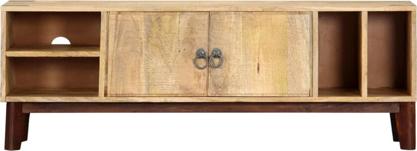 TV-benk 130x30x46 cm grov heltre mango