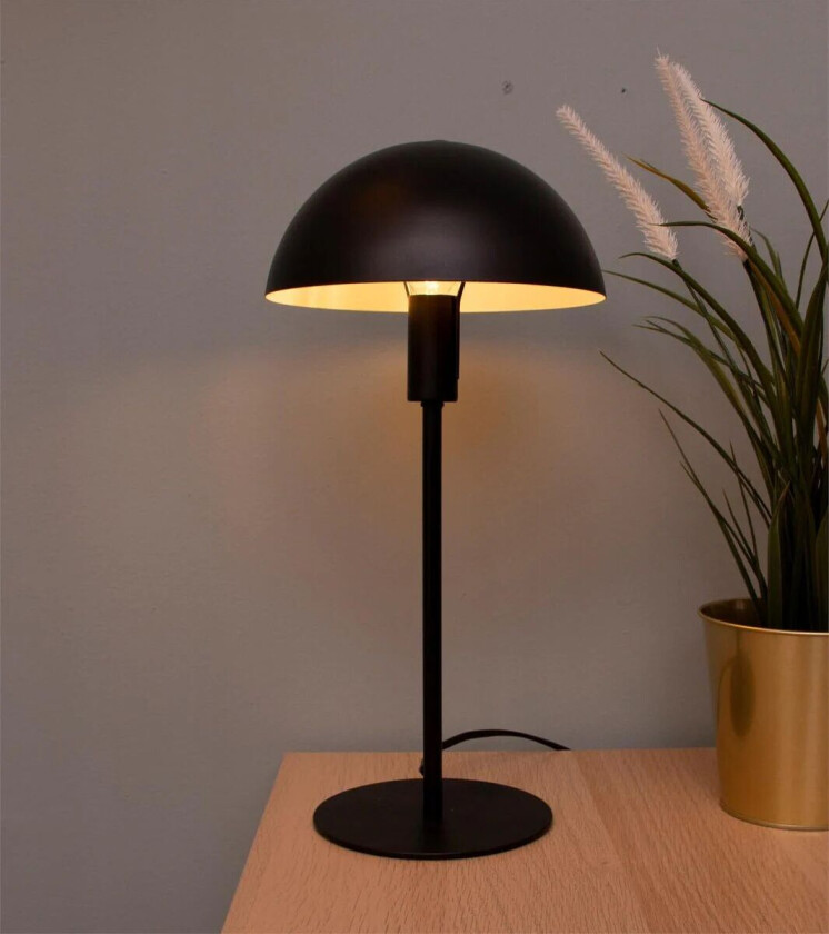 Pavia bordlampe 40 cm - Svart med hvit skjerminnside