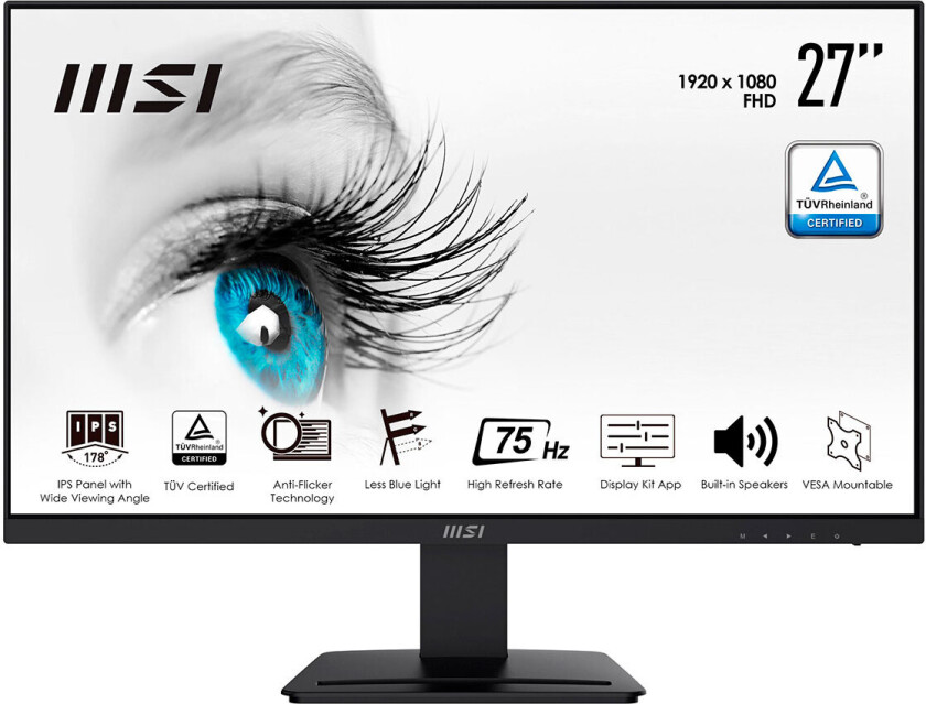 27" MSI PRO MP273 - LED monitor - Full HD (1080p) - 27" - 5 ms - Skjerm