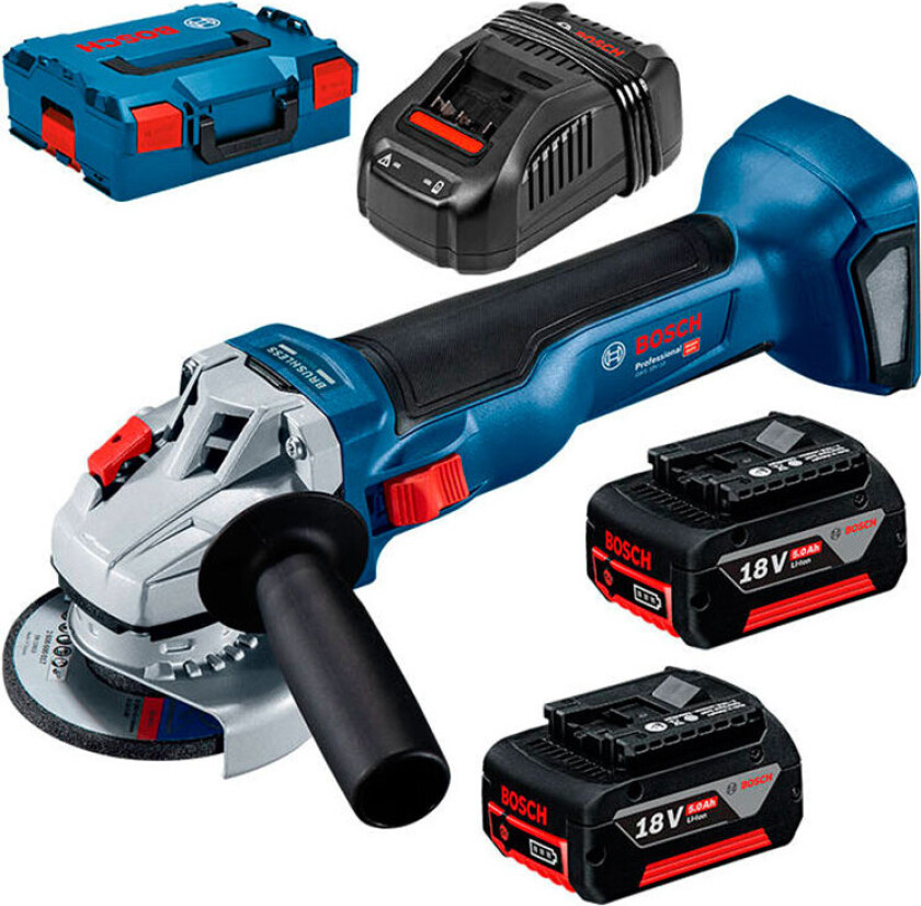 BOSCH ANGLE GRINDER 18V 125mm 2x5,0Ah + L-BOXX GWS 18V-10 B06019J4004
