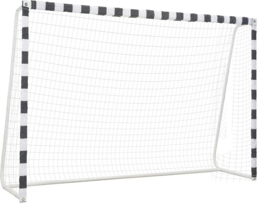 Fotballmål 300x200x90 cm metall svart og hvit
