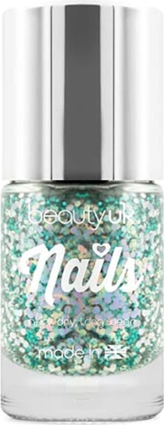 Beauty UK Glitter Nail Polish - Aurora Dream Green