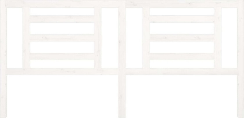 Sengegavl hvit 206x4x100 cm heltre furu