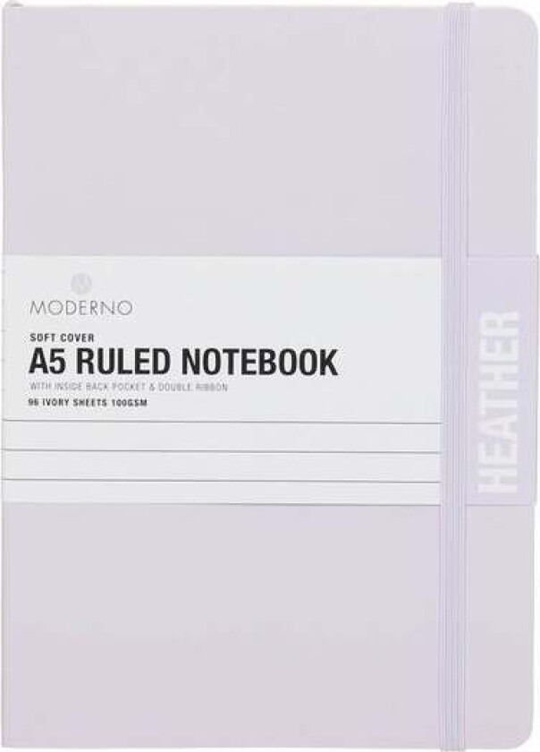 Notatbok Moderno Lyselilla A5 Myk Linjer