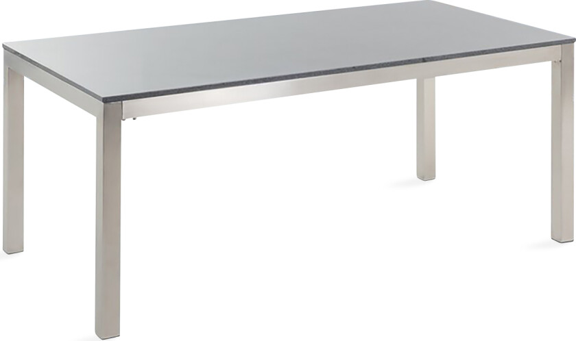 Hagebord Grå Sølv 180 x 90 x 74 cm Bordplate i granitt Rustfritt stål 6 personer Hagemøbler Spisebord