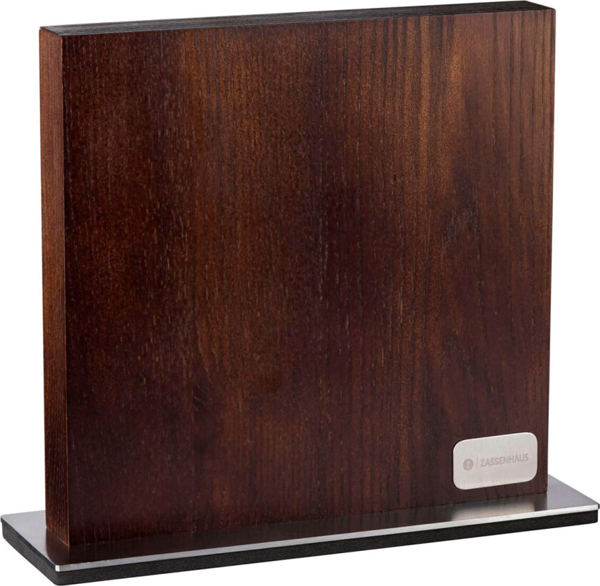 magnetisk knivblokk, 10 kniver, 28 x 9 x 25 cm, mørk ask