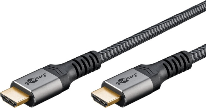 Höghastighets HDMI™-kabel med Ethernet, 2 m, Sharkskin Grey HDMI™-kontakt