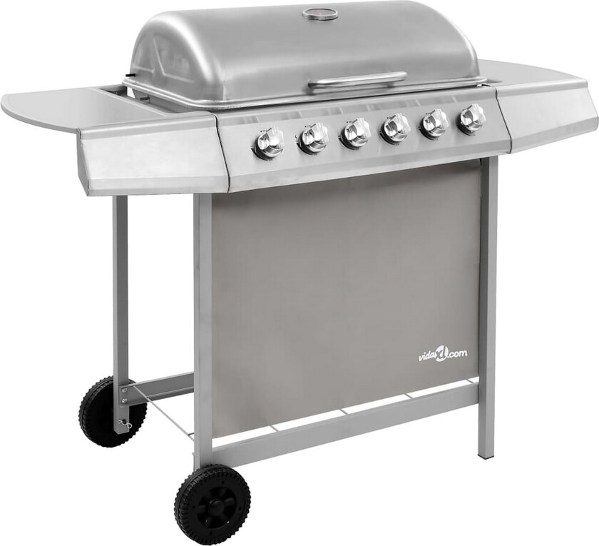 Gassgrill med 6 brennere sølv