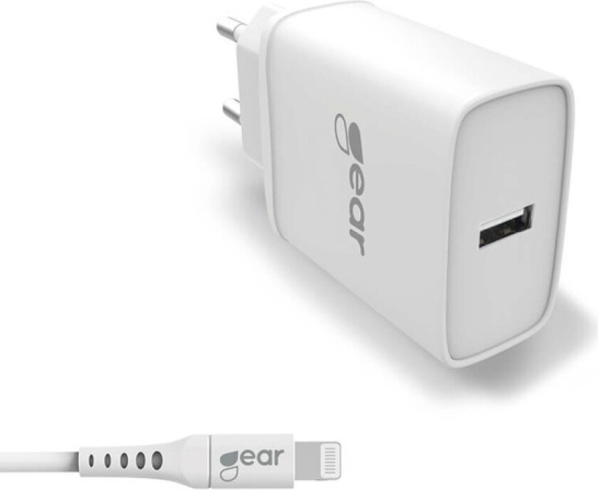 Charger 220V 1xUSB 2.4A White Lightning cable 1m MFI C89