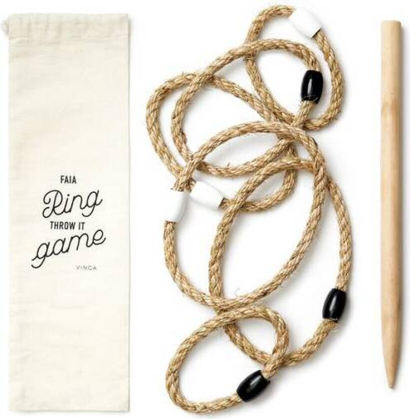Retro Ringspill Faia - Pinne Av Furu Og Ringer Av Jute Vinga