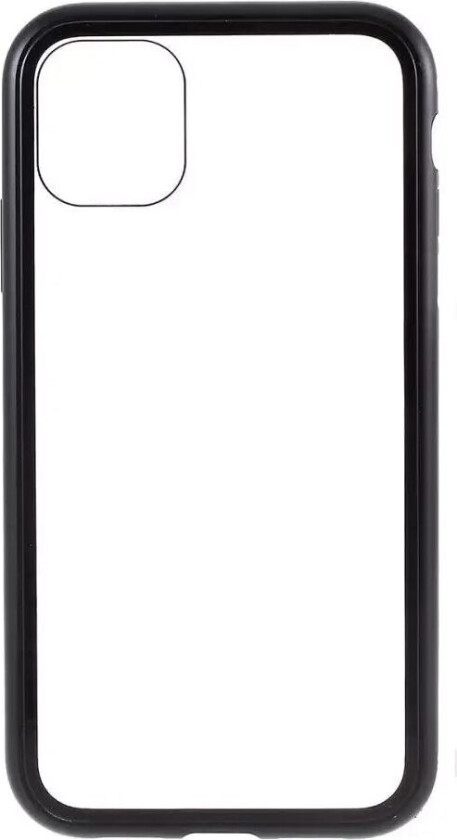 iPhone 11 Pro Max Magnetisk Metallramme m. Glass Bakdeksel - Svart