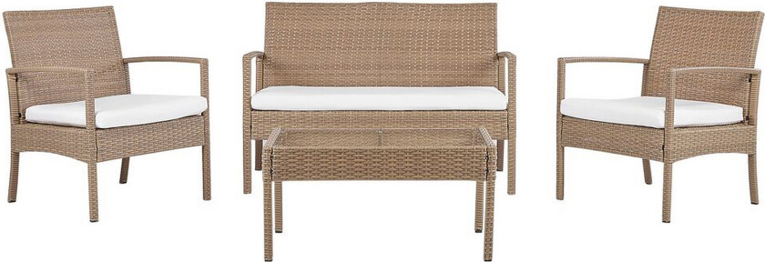 Loungesett rotting brun 4-seters moderne