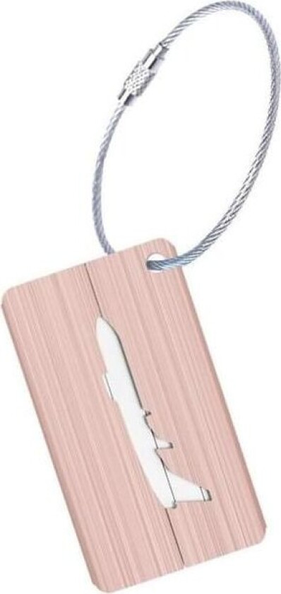 Bagasjelapp i Aluminium med Flymotiv - Rosé