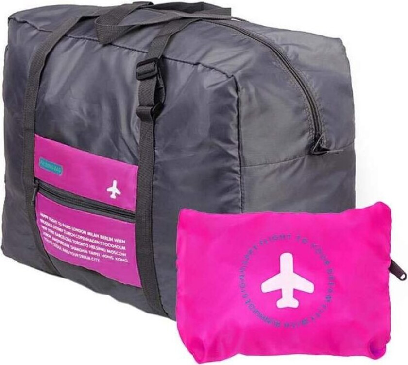 Sammenleggbar Duffelbag med Oppbevaringspose - Rosa