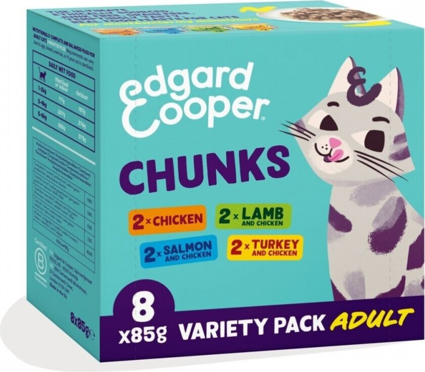 Edgard&Cooper Cat Adult Multipack Chunks in Gravy 8 x 85 g