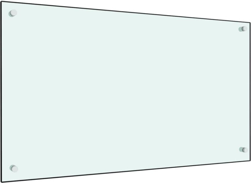 Kjøkkenplate hvit 90x50 cm herdet glass