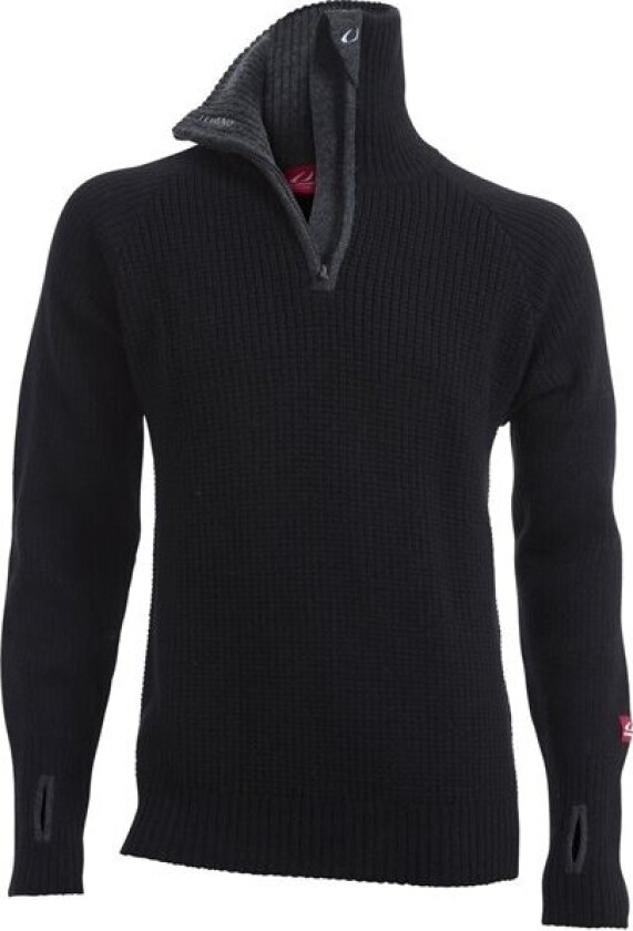 Rav Sweater w/Zip Unisex, L, Black/Charcoal Melange