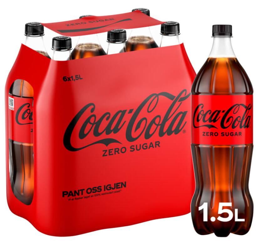 Coca-Cola u/Sukker 1,5lx6 flaske