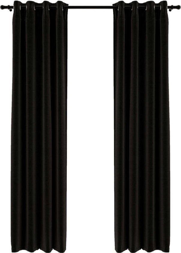 Lystette gardiner lin 2 stk 140x225 cm - antrasitt