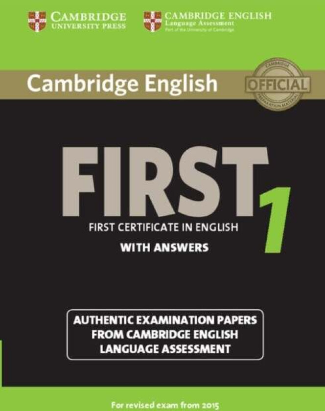 Cambridge English First 1 for Revised Exam from 2015 Student's Book with Answers