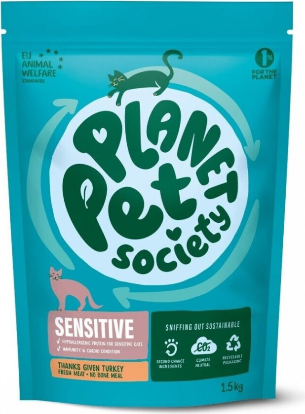 Planet Pet Society Cat Sensitive Thanks Given Turkey (1,5 kg)