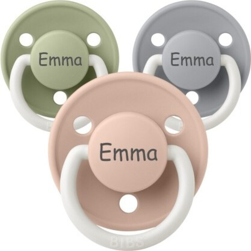 Bibs De Lux Night, Str. 2 (6+ Md.), Rund - Lateks, Smokker Med Navn