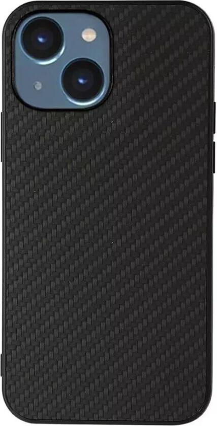 iPhone 15 Plastdeksel med Carbon Texture - Svart