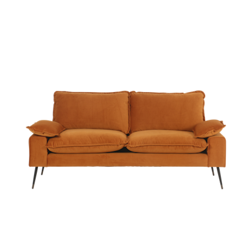 Britt Retro Sofa Velvet Cognac