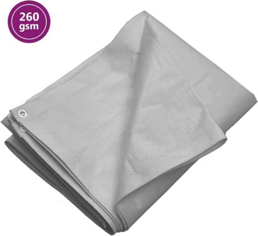 Presenning 260 g/m² 6x12 m grå HDPE