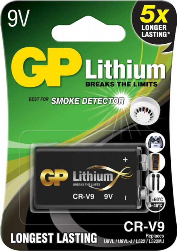 GP 9V Litiumbatteri CRV9SD-2U1