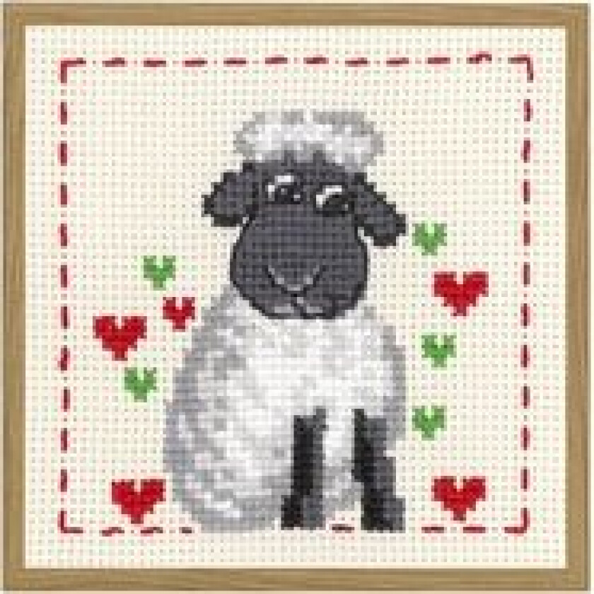 Broderisett Aida til Barn Sau 19x19cm