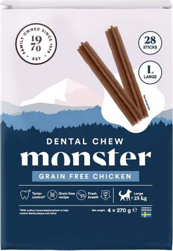 Monster Dog Dental Chew Grain Free Chicken Large (28-pack)