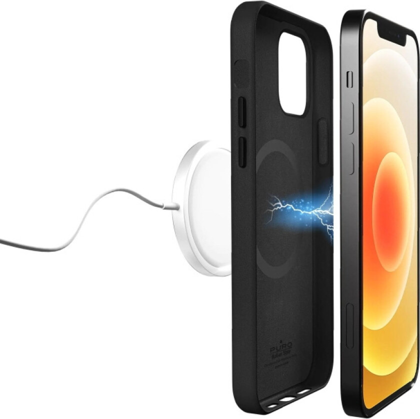 Puro iPhone 12/12 Pro SKYMAG Cover Leather Look, Black