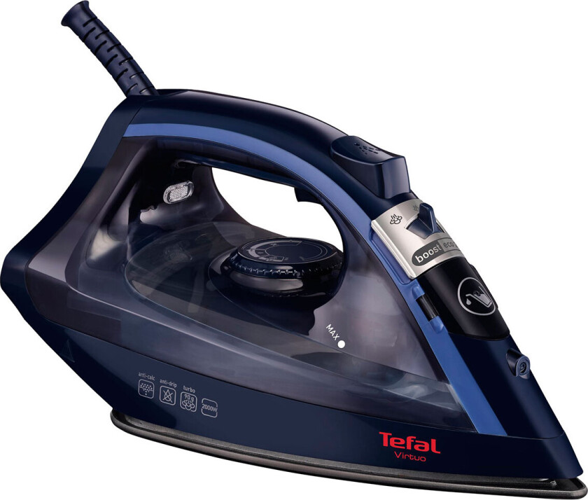 Tefal Virtuo FV1713E0 - Dampstrykejern - såleplate: PTFE - 2000 W - blå