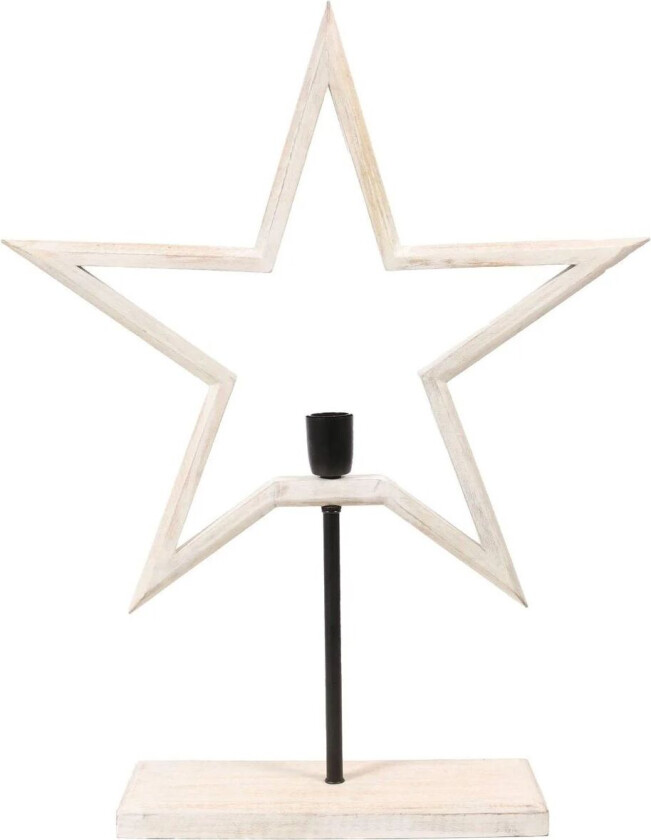 Farm adventsstjerne på fot 65cm - Hvit