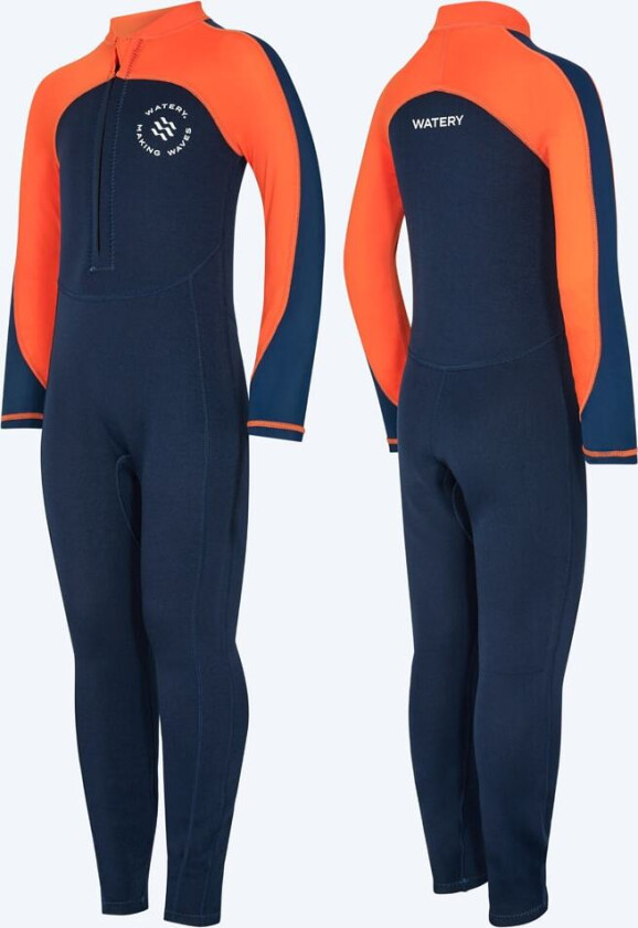 våtdrakt til barn - Calypso Full-Body - Oransje/blå