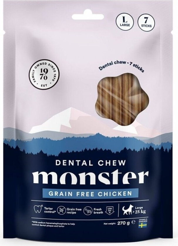 Monster Dog Dental Chew Grain Free Chicken Large (7-pack)