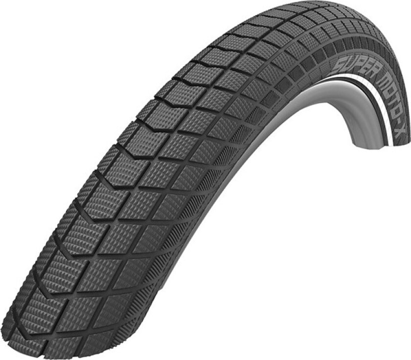 SCHWALBE Super Moto-X Standard dekk 26 x 2,40 (62-559) Svart, Dual, GreenGuard, PSI max:55 PSI, Ja