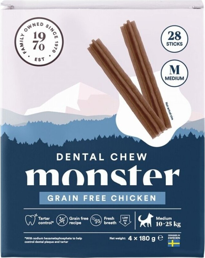 Monster Dog Dental Chew Grain Free Chicken Medium (28-pack)