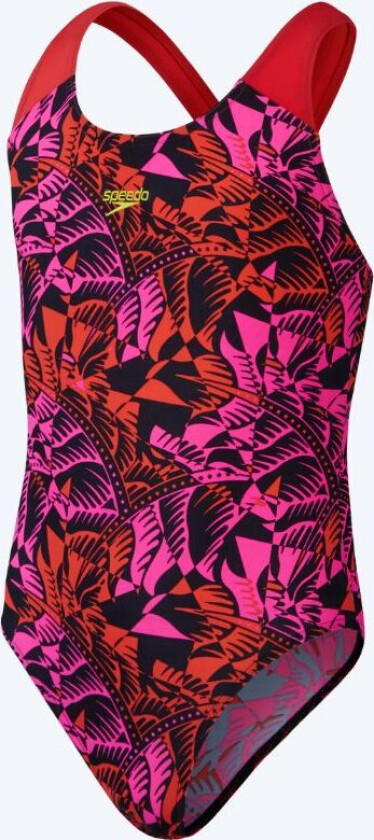 badedrakt til jenter - Allover Digital Splashback - Rød/rosa