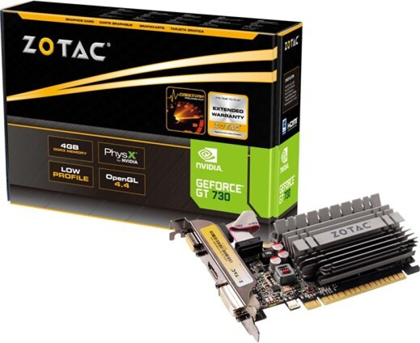 GeForce GT 730 ZONE Low Profile - 4GB GDDR3 RAM - Grafikkort