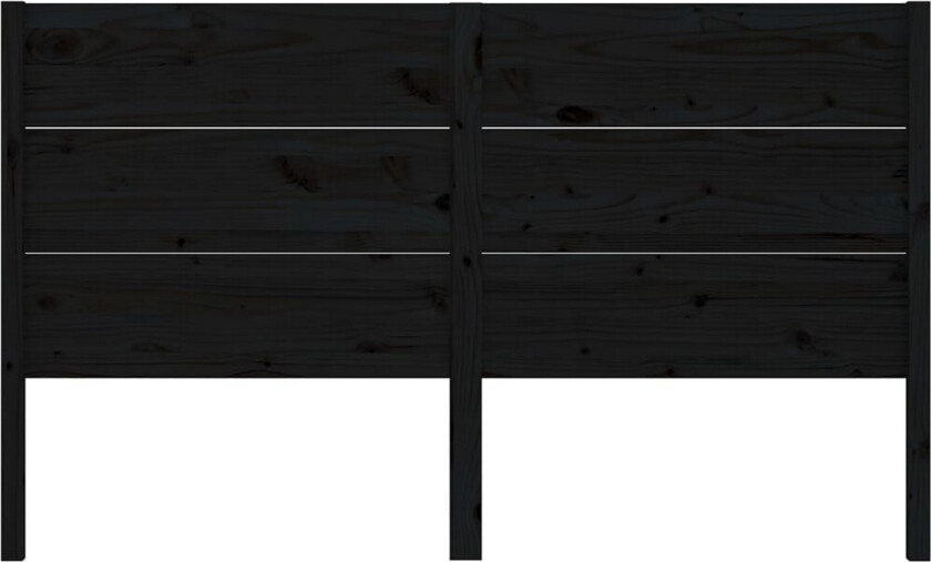 Sengegavl svart 206x4x100 cm heltre furu