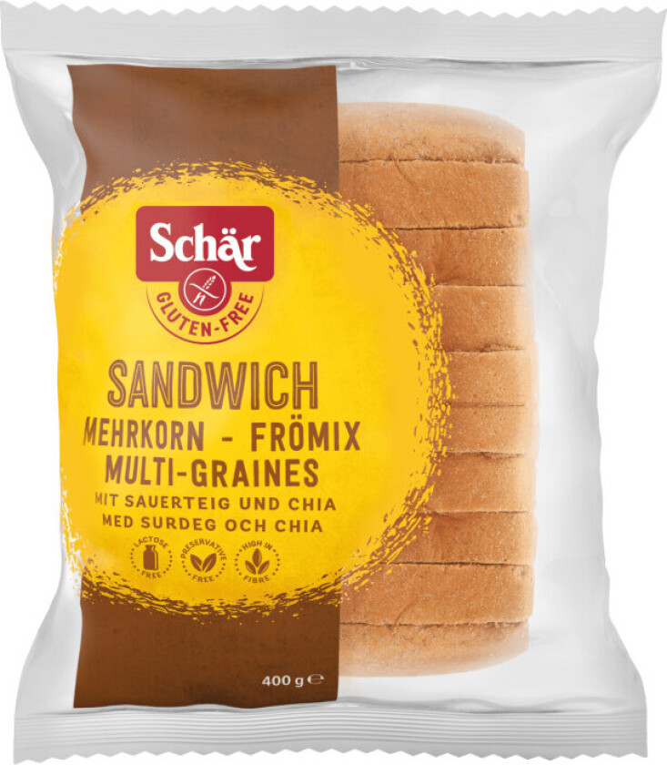 Sandwich Brød Frømix glutenfri 400g Schar