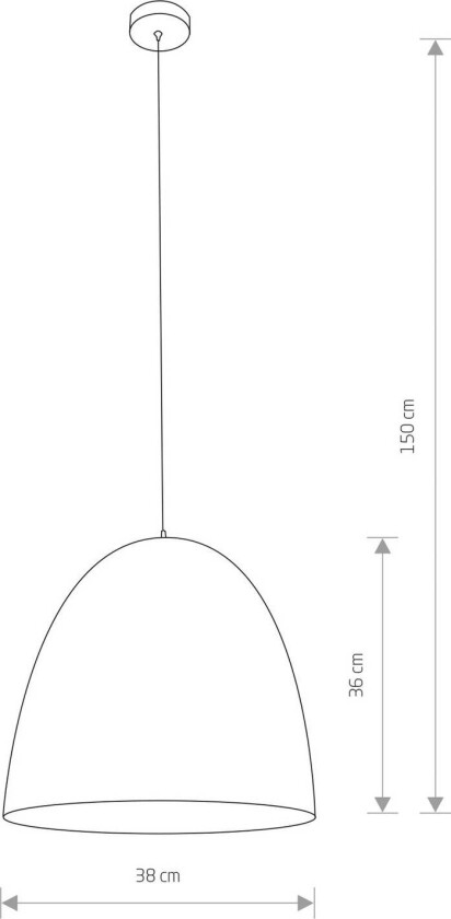 Pendellampe Egg M av metall, Ø 38 cm, svart