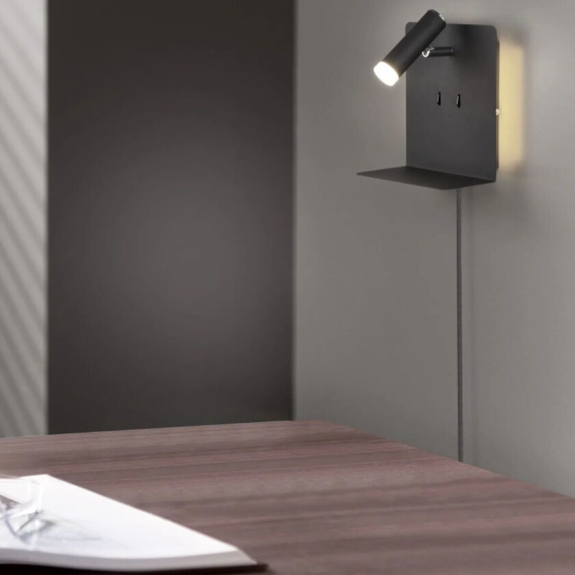 Element vegglampe - Svart